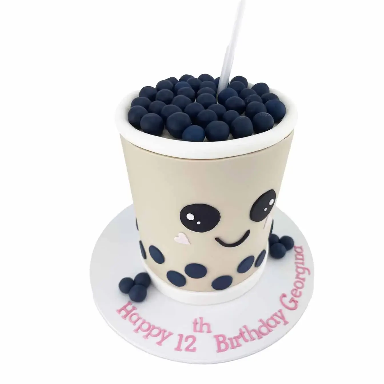 Colorful Bubble Tea Cake with playful design and delicious taste, perfect for a bubble tea-themed celebration