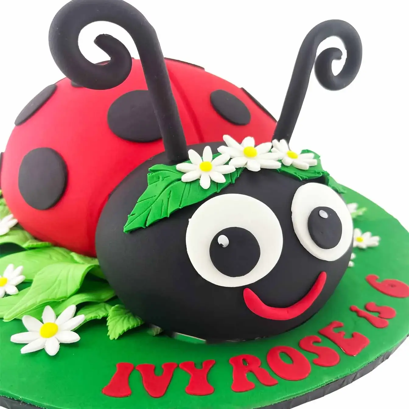 3D Ladybug Delight Cake - A cake with a lifelike 3D ladybug design, a charming centerpiece for celebrations filled with whimsy and happiness.