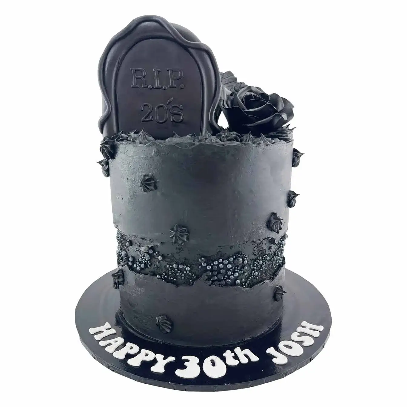 Black Tombstone Cake: RIP to 29, Welcoming 30 with a Black Rose